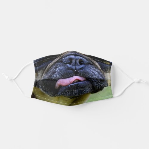 funny joke pug dog tongue out adult cloth face mask