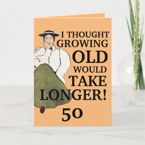 Funny Joke Vintage Blush Sister 50th Birthday  Card