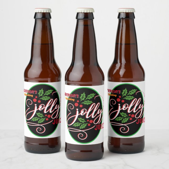 Funny Jolly Juice Christmas Cheer Beer Bottle Label (Bottles)