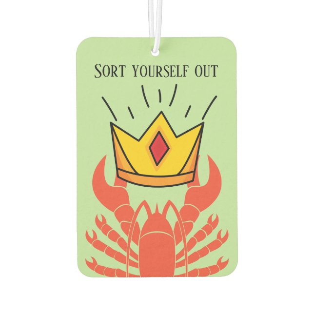 Funny Jordan Peterson Lobster Crown Hierarchy Meme Air Freshener (Back)