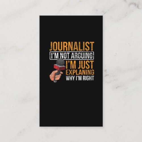 Funny Journalist Job Sarcasm News Author Reporter Business Card