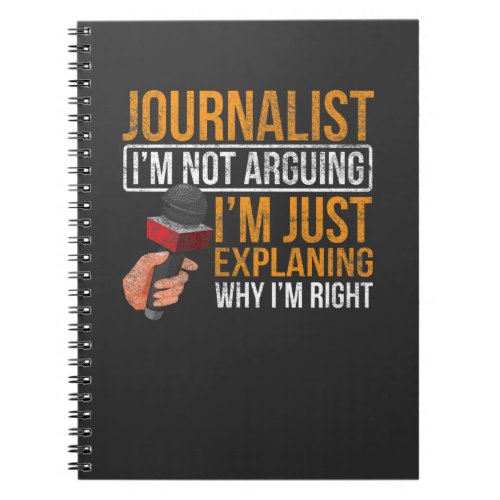 Funny Journalist Job Sarcasm News Author Reporter Notebook