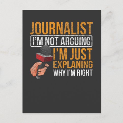 Funny Journalist Job Sarcasm News Author Reporter Postcard