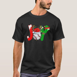 Funny Joy Baseball Santa Hat Reindeer Christmas Li T-Shirt
