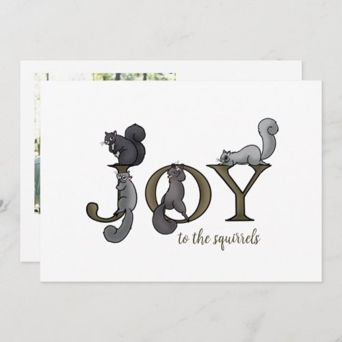 Funny Joy to the Squirrels Christmas Holiday Card