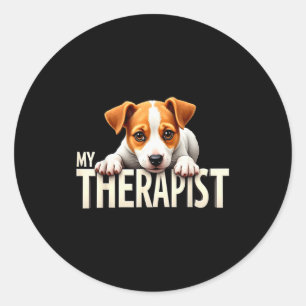 Funny Jrt Puppy My Therast Jack Russell Terrier Do Classic Round Sticker