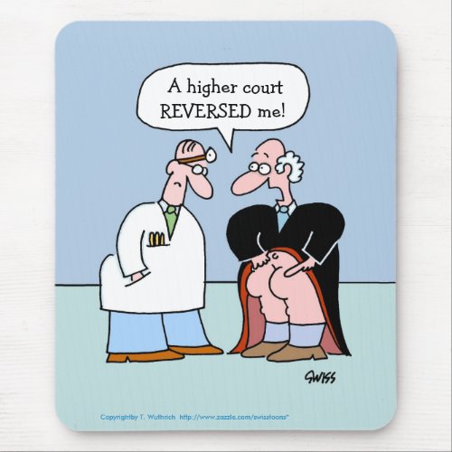 Funny Judge and Doctor Cartoon for Lawyers Mouse Pad