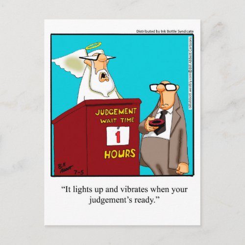 Funny Judgement Day Buzzer Postcard