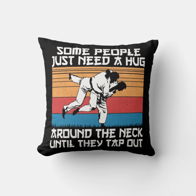 Funny Judo Jiu Jitsu Martial Arts Humor Throw Pillow (Front)