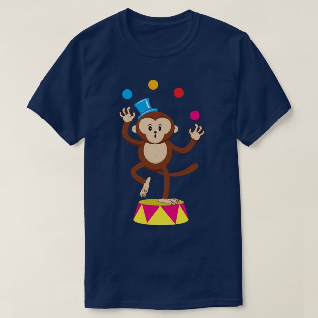 Funny Juggling Circus Monkey Ape T Gift T-Shirt (Design Front)