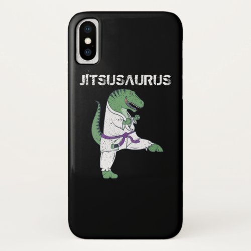 Funny Jujitsu T_Rex Jiu Jitsu Black Belt gifts iPhone X Case