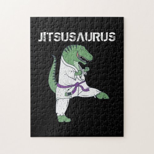 Funny Jujitsu T_Rex Jiu Jitsu Black Belt gifts Jigsaw Puzzle