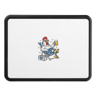 Funny July 4th Chicken Beer Patriotic Shirt Design Hitch Cover
