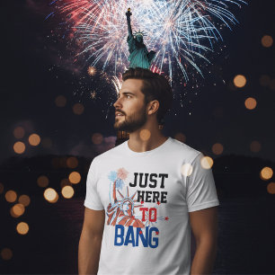 Funny July 4th Statue of Liberty Firework Graphic T-Shirt