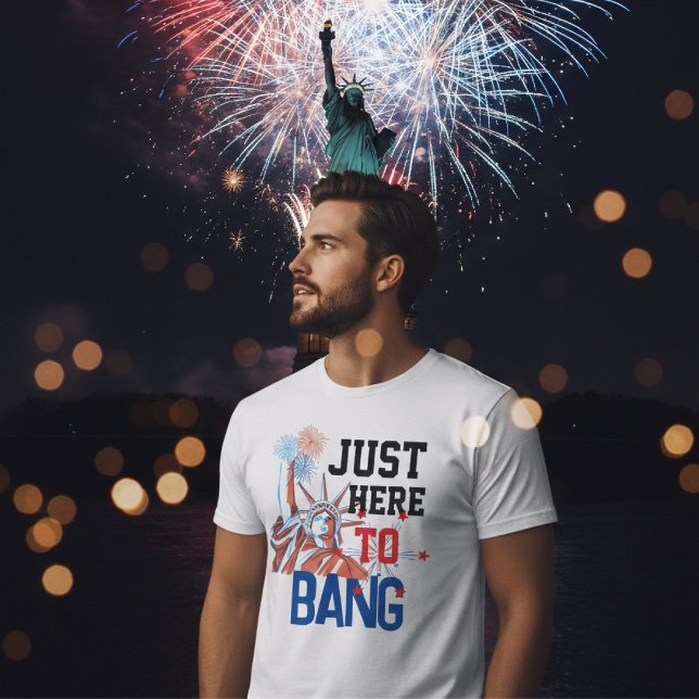 Funny July 4th Statue of Liberty Firework Graphic T-Shirt (Creator Uploaded)