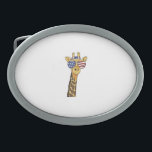 Funny July 4th US Flag Patriotic Giraffe  Belt Buckle<br><div class="desc">Funny July 4th US Flag Patriotic Giraffe</div>