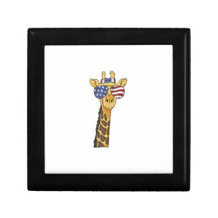 Funny July 4th US Flag Patriotic Giraffe  Gift Box