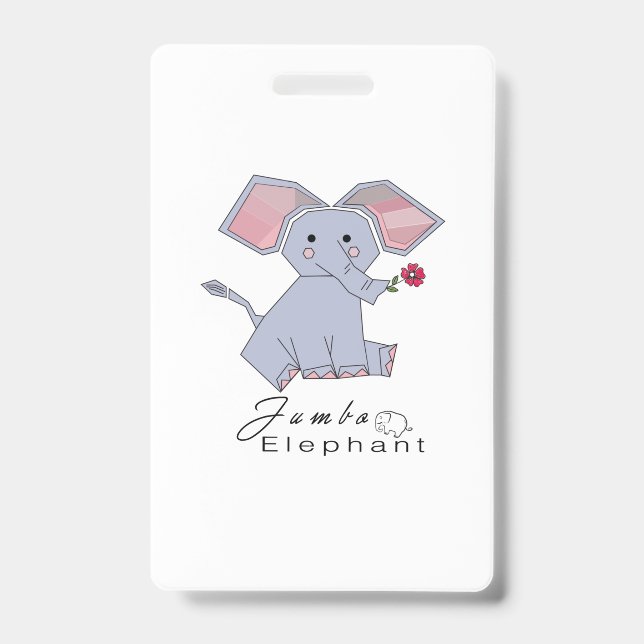Funny Jumbo Elephant Badge (Front)