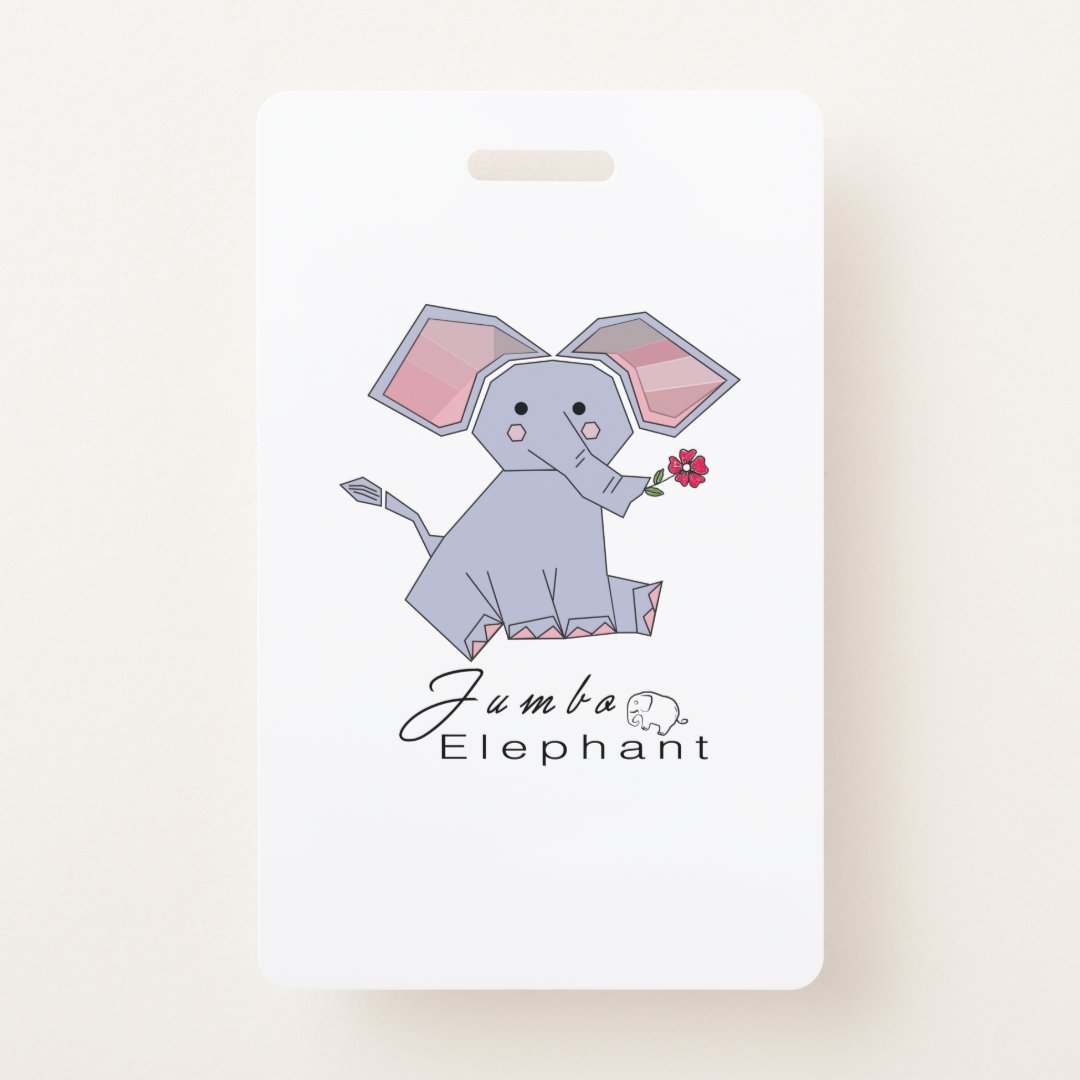 Funny Jumbo Elephant Badge | Zazzle