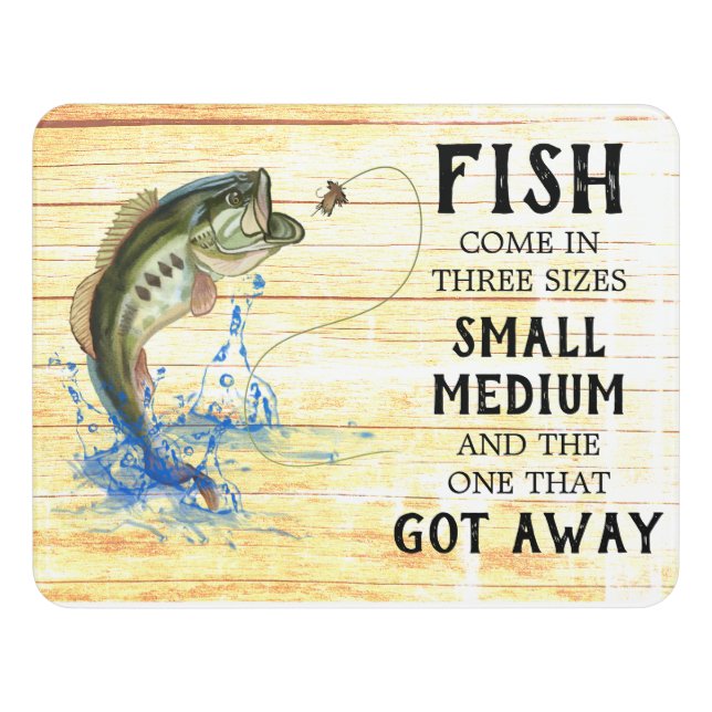 Funny Jumping Bass Fishing Door Sign (Contemporary Front)