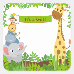 Funny Jungle Animals Announcements Sticker