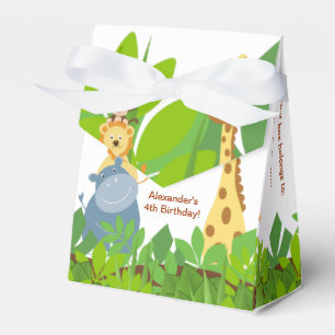 Funny Jungle Baby Animals Tent Favor Box