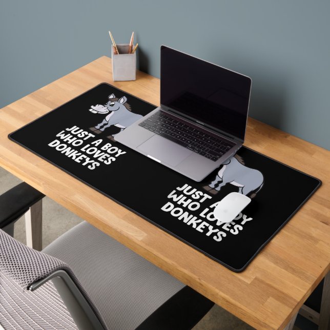 funny Just a Boy Who Loves Donkeys Desk Mat (Office 2)