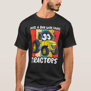 Funny just A Boy Who Loves Tractors T-Shirt