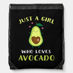 Funny Just A Girl Who Loves Avocado Drawstring Bag