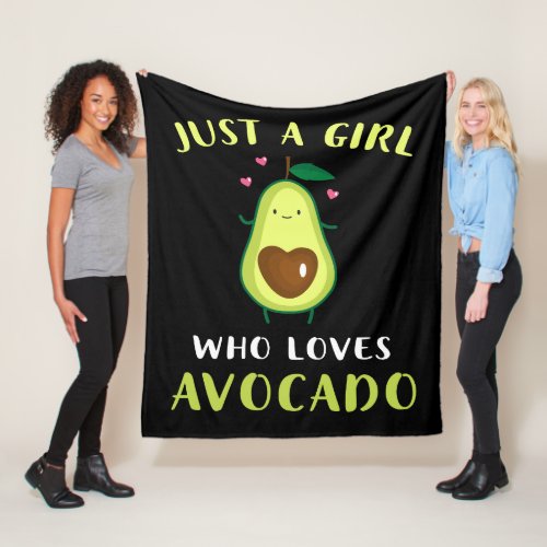 Funny Just A Girl Who Loves Avocado Fleece Blanket