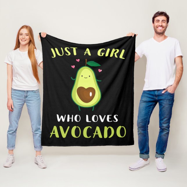 Funny Just A Girl Who Loves Avocado Fleece Blanket (In Situ)