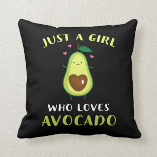 Funny Just A Girl Who Loves Avocado Throw Pillow