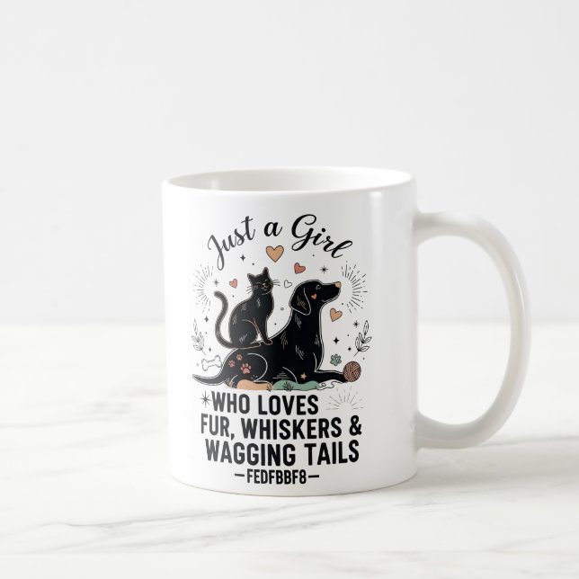 funny Just a Girl who Loves Cats and Dogs mom Coffee Mug (Right)