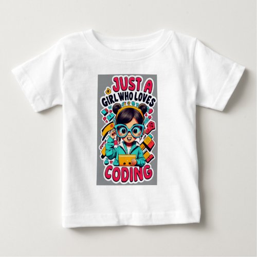 Funny Just a Girl Who Loves Coding Baby T_Shirt