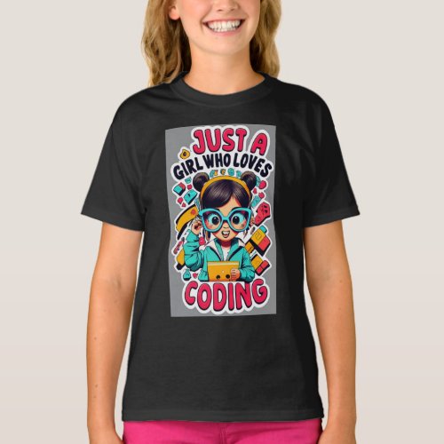 Funny Just a Girl Who Loves Coding T_Shirt