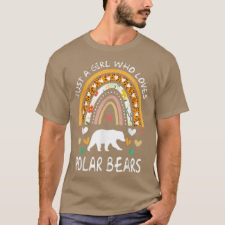 Funny Just A Girl Who Loves Polar Bears Rainbow Le T-Shirt