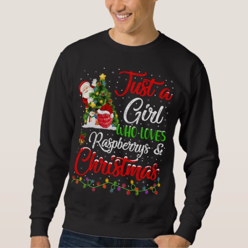 Funny Just A Girl Who Loves Raspberrys And Christm Sweatshirt