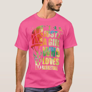 Funny Just A Girl Whos Loves Basketball Kids Youth T-Shirt