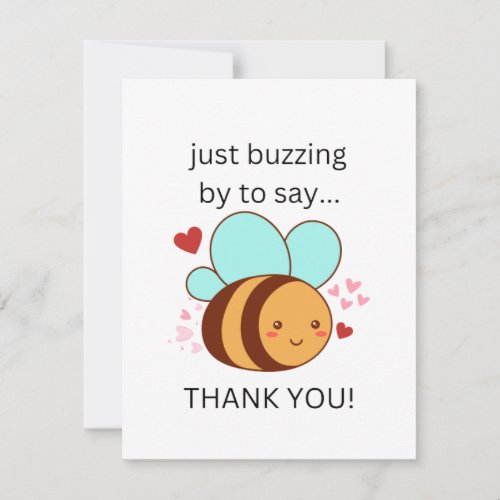Funny Just Buzzing By To Say Thank You Cute Bee  RSVP Card