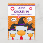 Funny Just Chicken In Witch Happy Halloween Holiday Postcard