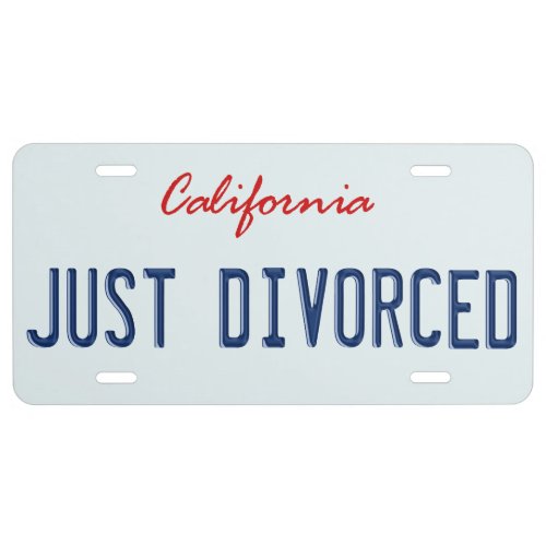 Funny Just Divorced License Plate