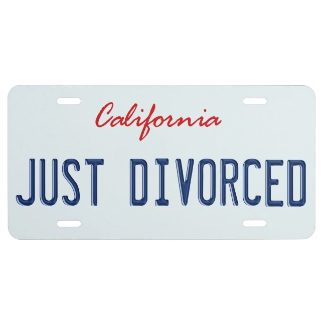 Funny Just Divorced License Plate (Front)