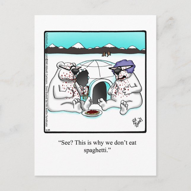 Funny Just For Laughs Polar Bear Postcard (Front)