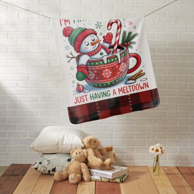 Funny Just Having a Meltdown Christmas  Baby Blanket (In Situ)