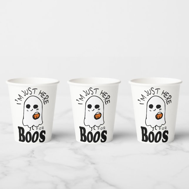 Funny Just here for the Boos, Halloween  Paper Cups (Multi)