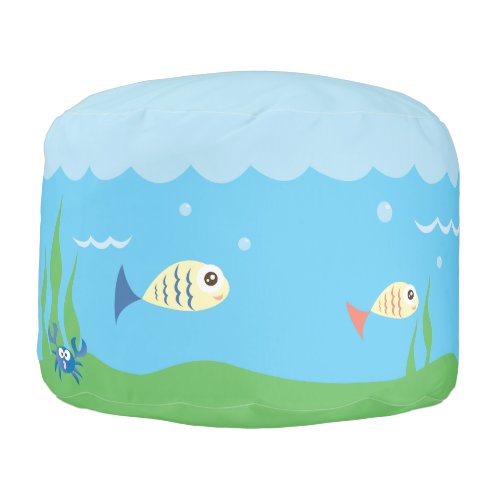 Funny Just Keep Swimming Underwater Ocean Fish Pouf