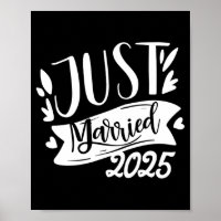 Funny Just Married 2025 Cute Bride And Groom Marri
