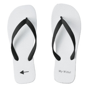 Funny Just Married My Wife Marriage Arrow Flip Flops