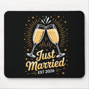 Funny Just Married Newlywed Honeymoon Couple 2026  Mouse Pad