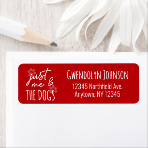 Funny Just Me & The Dog Red Return Address Label